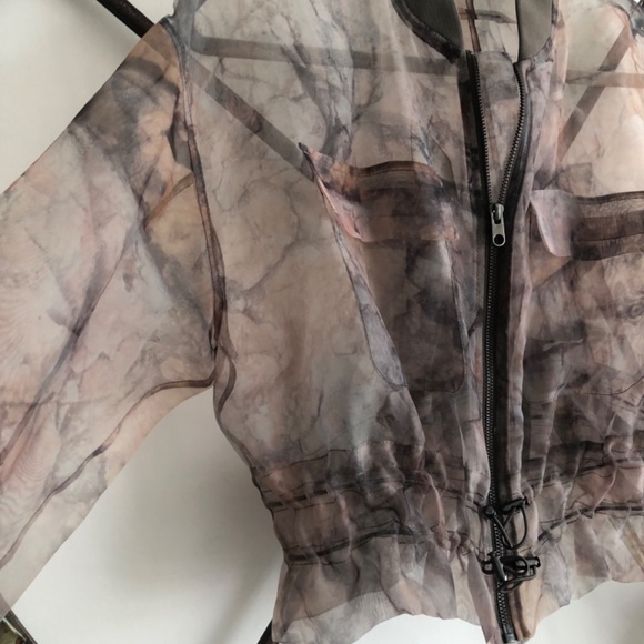 ♡ Sheer Jacket with zipper drawstring details - Picture 6 of 17